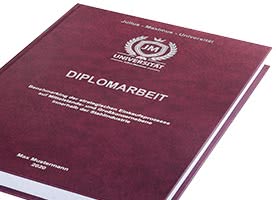 Diplomarbeit mit Hardcover-Bindung rot