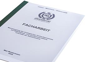 Facharbeit mit Klebebindung grün