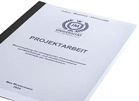 Projektarbeit Klebebindung schwarz