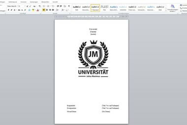 Deckblatt für die Dissertation/Doktorarbeit gestalten