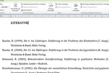 Literaturverzeichnis für die Hausarbeit erstellen