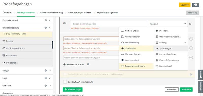 Fragebogen Erstellen Surveymoneky