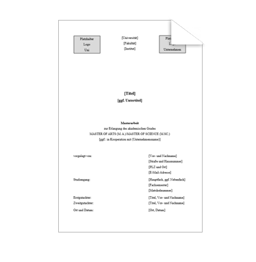 Wissenschaftliche Vorlage Deckblatt Masterarbeit Logo