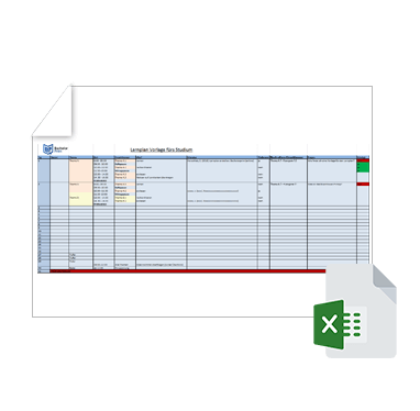 Wissenschaftliche Vorlage Lernplan Excel