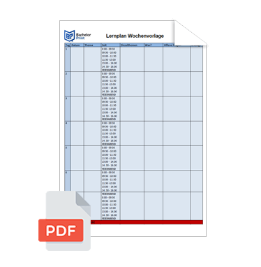 Wissenschaftliche Vorlage Lernplan Wochenplan