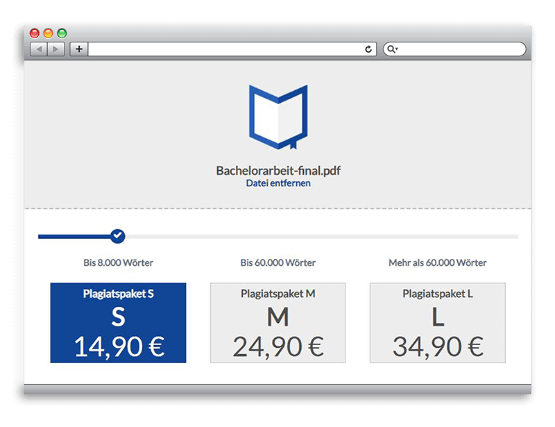 Einfacher Upload Plagiatsprüfung