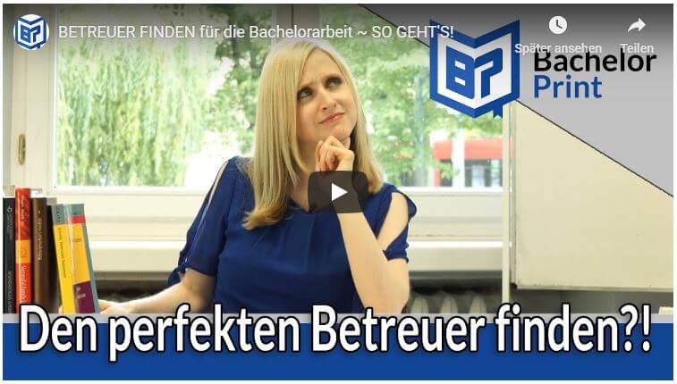 Betreuer finden bei Bachelorarbeit und Masterarbeit Video Tutorial