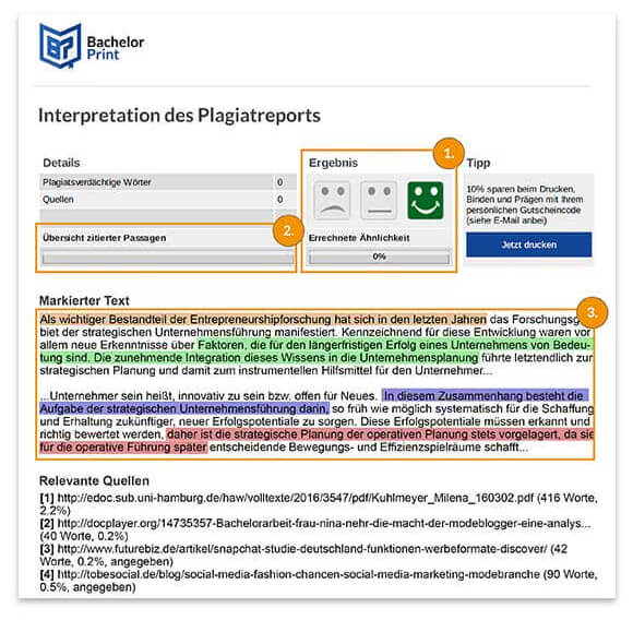 Interpretation des Reports Seite 2