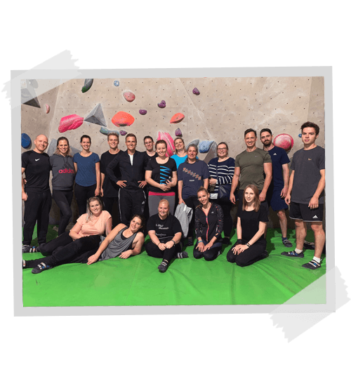 BachelorPrint Teamevent Bouldern Teambild