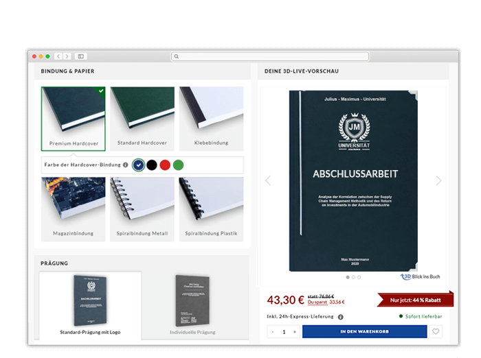 Hardcover Bindung 3D Vorschau Hardcover Bindung 3D Vorschau