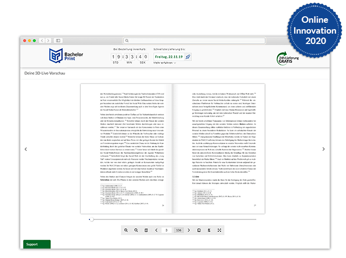 Projektarbeit binden Blick ins Buch