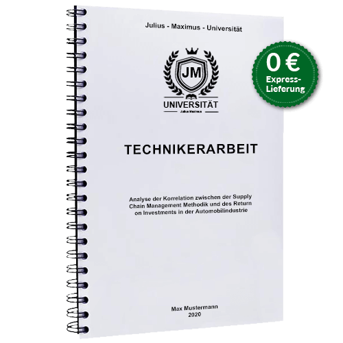Technikerarbeit drucken binden lassen ohne Versandkosten
