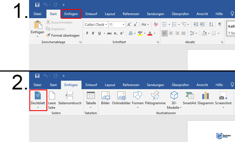 Deckblatt Word Kurzanleitung