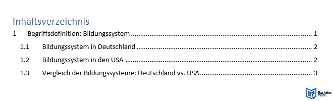 Inhaltsverzeichnis - Einrücken Gliederungsebenen 1