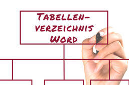 Tabellenverzeichnis Word-Definition