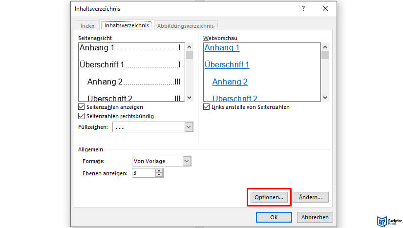 Anhangsverzeichnis Word - Anhangsverzeichnis erstellen 2