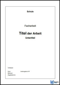 Deckblatt Facharbeit-Vorlage