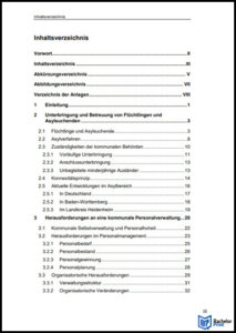 Inhaltsverzeichnis Bachelorarbeit - Beispiel Hochschule Ludwigsburg