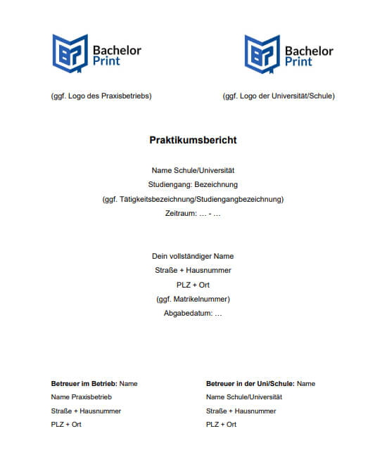 Praktikumsbericht-Deckblatt-Beispiel