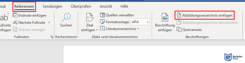 Abbildungsverzeichnis Word - Automatisch erstellen