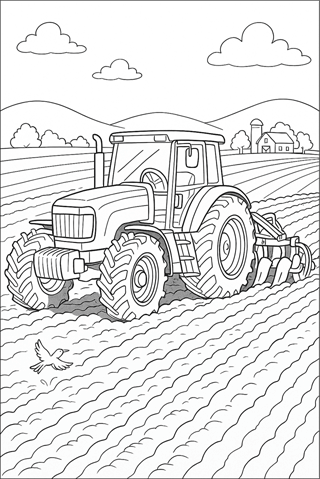 Ausmalbilder-Traktor-Landwirtschaftliche-Maschinen-1