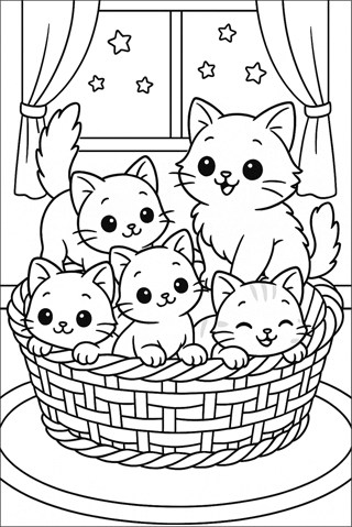 Ausmalbilder-Katze-Katzenbabys-1