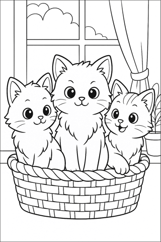 Ausmalbilder-Katze-Katzenbabys-3