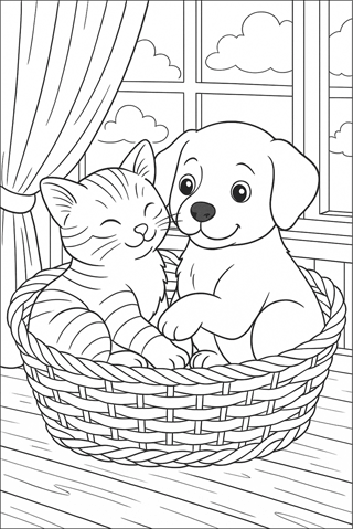 Ausmalbilder-Katze-und-Hund-2