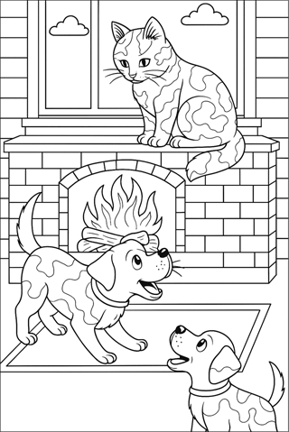 Ausmalbilder-Katze-und-Hund-3