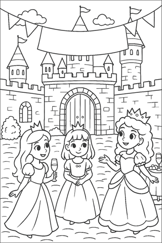 Ausmalbilder-Schloss-Prinzessinnenschloss-2