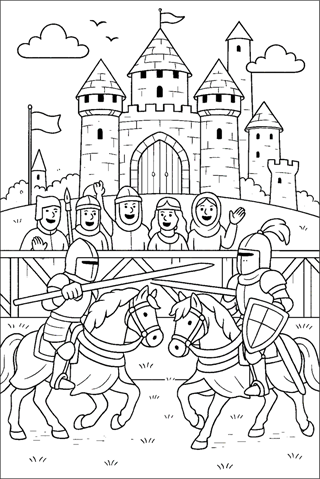 Ausmalbilder-Schloss-Ritterburg-2