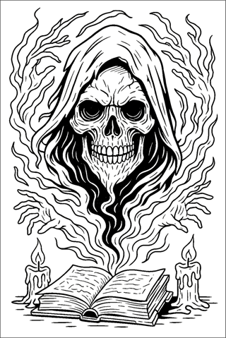 Ausmalbilder-Totenkopf-Fantasy-3