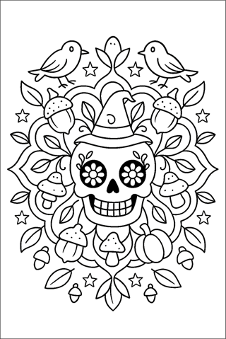 Ausmalbilder-Totenkopf-Mandalas-1