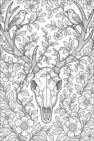 Ausmalbilder-Totenkopf-Natur-und-Tiere-1