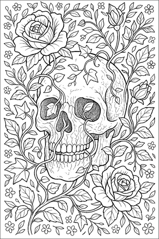 Ausmalbilder-Totenkopf-Natur-und-Tiere-2