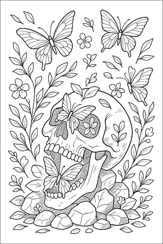 Ausmalbilder-Totenkopf-Natur-und-Tiere-3