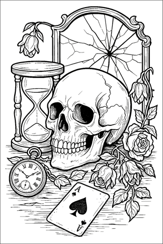 Ausmalbilder-Totenkopf-für-Erwachsene-1